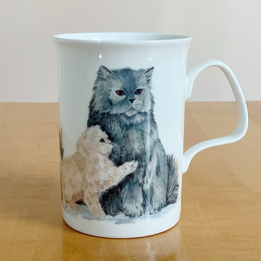 Roy Kirkham Cat Lovers Mug 1989 Bone China England Vintage Cat Cup